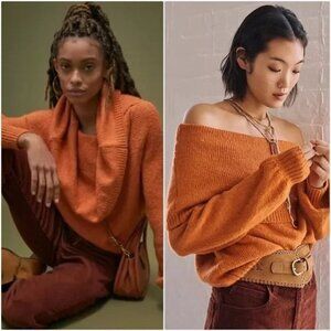 Anthropologie Women’s XS Sweater Draped Cowl Neck Pull Over Long Sleeve